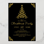 Twinkle Lamplight Moderne Foto Kerstfeest Folie Uitnodiging (Voorkant)