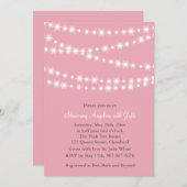 Twinkle Licht Bridal Shower Invitation (roze) Kaart (Voorkant / Achterkant)