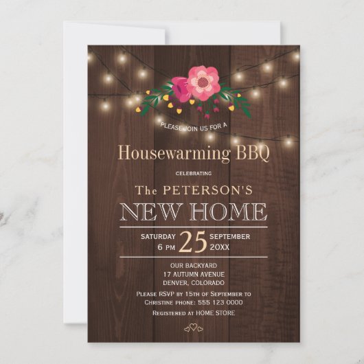 Twinkle licht florerende, rustige huishouding kaart (Voorkant)