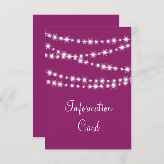 Twinkle Licht Information Card (magenta) Informatiekaartje (Voorkant / Achterkant)