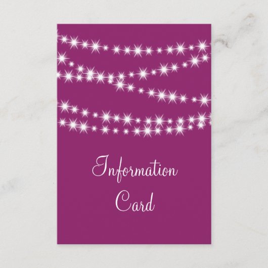 Twinkle Licht Information Card (magenta) Informatiekaartje (Voorkant)
