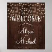 Twinkle licht rustige herfstbruiloft welkomstbord poster (Voorkant)