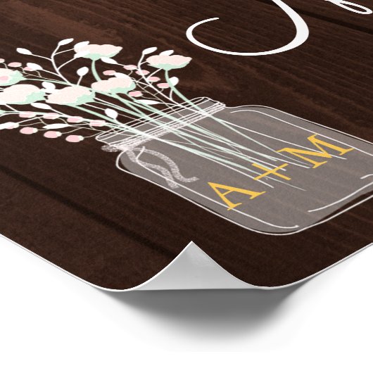 Twinkle licht rustige herfstbruiloft welkomstbord poster (Hoek)