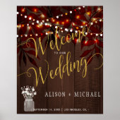 Twinkle licht rustige herfstbruiloft welkomstbord poster (Voorkant)