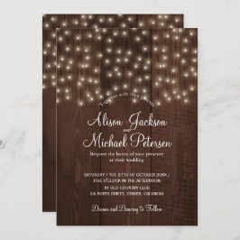 Twinkle licht rustige herfstherfsthoutbruiloft kaart