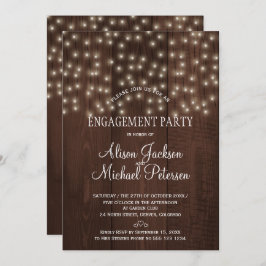 Twinkle licht verlovingsfeest rustieke schuur hout kaart