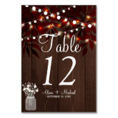 Twinkle lichten rustieke herfst mason jar bruiloft kaart (Voorkant)