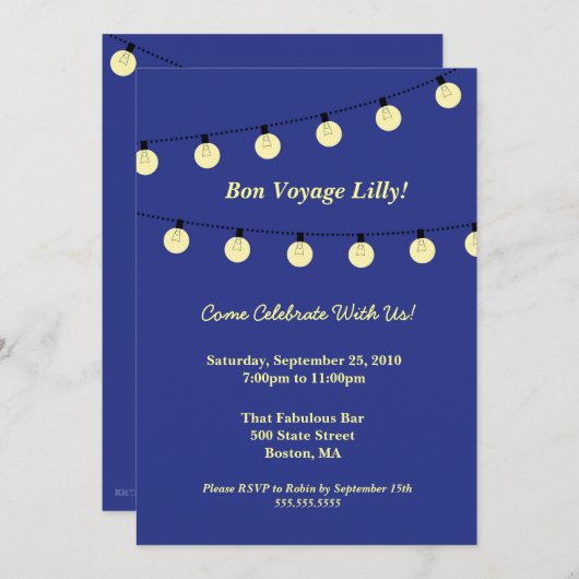 Twinkle Light Invitation Kaart (Voorkant / Achterkant)