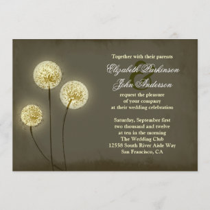 Twinkle Light Paardebloemen bruiloft uitnodiging