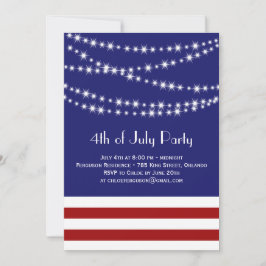 Twinkle Lights 4th of Juli Party Invitation Kaart