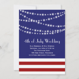 Twinkle Lights 4th van juli bruiloft uitnodiging