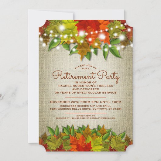 Twinkle Lights Autumn Burlap Prijs Kaart (Voorkant)