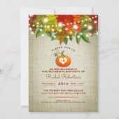 Twinkle Lights Autumn Burlap Sweet 16 Party Kaart (Voorkant)