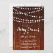 Twinkle Lights Baby shower Uitnodiging - hout (Voorkant)
