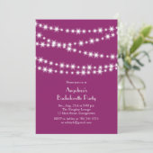 Twinkle Lights Bachelorette Party magenta Kaart (Staand voorkant)