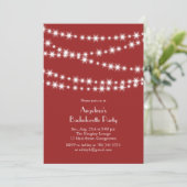 Twinkle Lights Bachelorette Party (rood) Kaart (Staand voorkant)