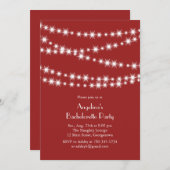 Twinkle Lights Bachelorette Party (rood) Kaart (Voorkant / Achterkant)