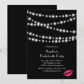 Twinkle Lights Bachelorette Party (zwart) Kaart (Voorkant / Achterkant)