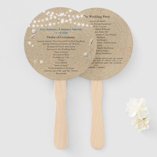 Twinkle Lights Bestemming Trouwprogramma Fan Handwaaier (Voorkant en achterkant)