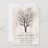 Twinkle Lights-boom met Rustic Wood Weddenschap Kaart (Voorkant)