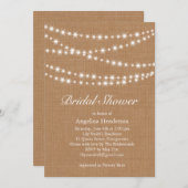 Twinkle Lights Bruidsdouche Uitnodiging op Burlap (Voorkant / Achterkant)