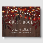 Twinkle Lights bruiloft rustieke herfst gastenboek (Voorkant)