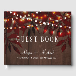 Twinkle Lights bruiloft rustieke herfst gastenboek