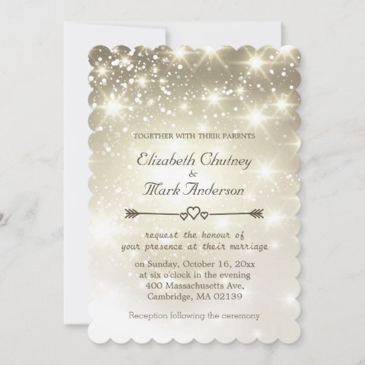 Twinkle Lights buitenbruiloft Kaart (Voorkant)