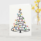 Twinkle Lights Christmas Tree Card Kaart (Gele Bloem)