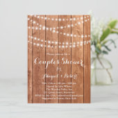 Twinkle Lights Couple's Shower Invitation - eikel Kaart (Staand voorkant)