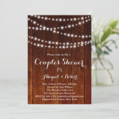 Twinkle Lights Couple's Shower Invitation - hout Kaart (Staand voorkant)