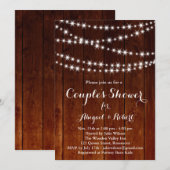 Twinkle Lights Couple's Shower Invitation - hout Kaart (Voorkant / Achterkant)
