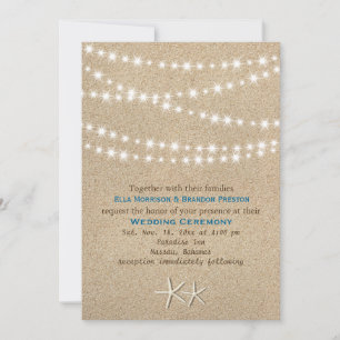 Twinkle Lights Destination Wedding Invitation Kaart
