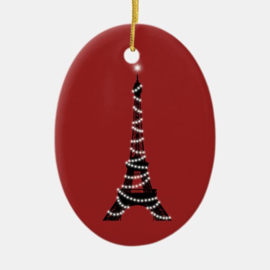 Twinkle Lights Eiffel Tower Ornament (rood) (Voorkant)
