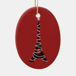 Twinkle Lights Eiffel Tower Ornament (rood)