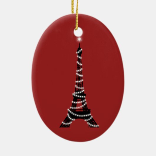 Twinkle Lights Eiffel Tower Ornament (rood) (Achterkant)