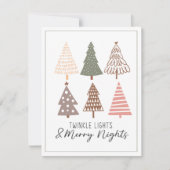 Twinkle Lights en Merry Nights kerstboom Notitiekaartje (Voorkant)