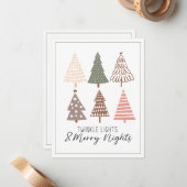 Twinkle Lights en Merry Nights kerstboom Notitiekaartje (Voorkant / Achterkant in situ)