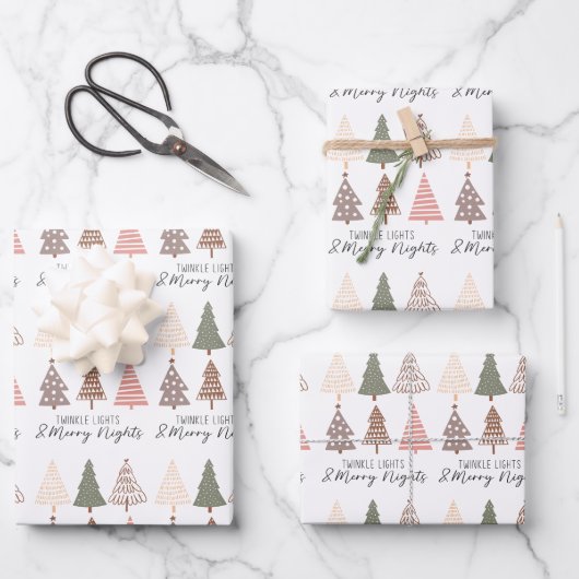 Twinkle Lights en vrolijke nachten Inpakpapier Vel (Voorkant)
