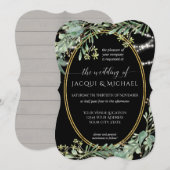 Twinkle Lights Eucalyptus Green Wood Waterverf Kaart (Voorkant / Achterkant)