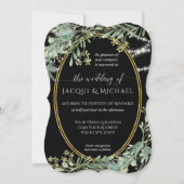 Twinkle Lights Eucalyptus Green Wood Waterverf Kaart (Voorkant)