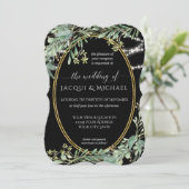 Twinkle Lights Eucalyptus Green Wood Waterverf Kaart (Staand voorkant)