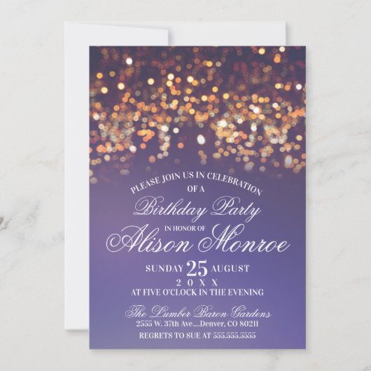 Twinkle Lights Feest Uitnodiging (Voorkant)