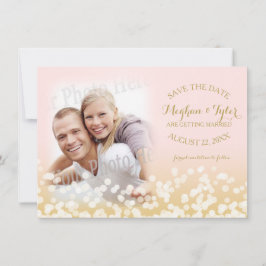 Twinkle Lights Goud en Roze Save the Date