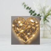 Twinkle Lights Hart Vorm Feestdagenkaart (Staand voorkant)