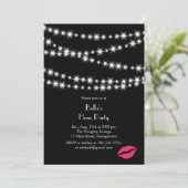Twinkle Lights Hens Party (zwart) Kaart (Staand voorkant)
