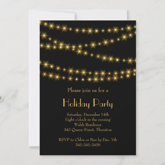 Twinkle Lights Holiday Party in Gold Kaart (Voorkant)