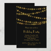 Twinkle Lights Holiday Party in Gold Kaart (Voorkant / Achterkant)