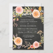 Twinkle Lights Krijtbord Vrijgezellenfeest Bloemen Kaart (Voorkant)