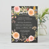 Twinkle Lights Krijtbord Vrijgezellenfeest Bloemen Kaart (Staand voorkant)